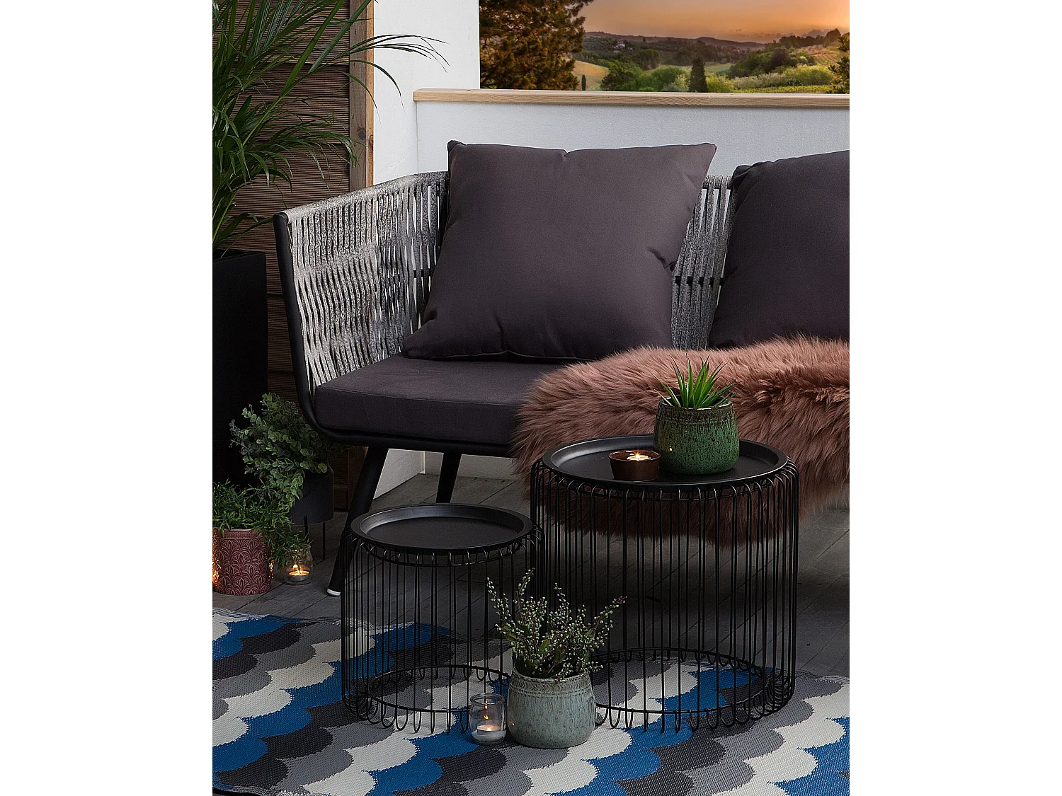 Tuintapijt BELLARY 90 x 180 cm Blauw