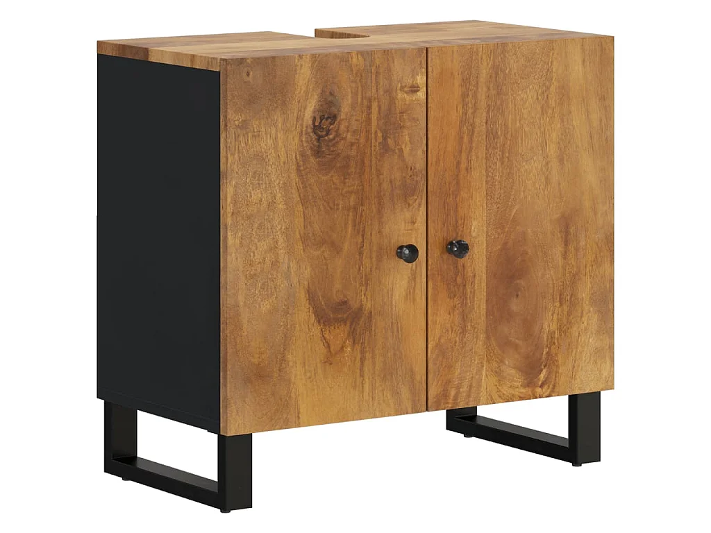Wastafelkast 62x33x58 cm massief mangohout en bewerkt hout