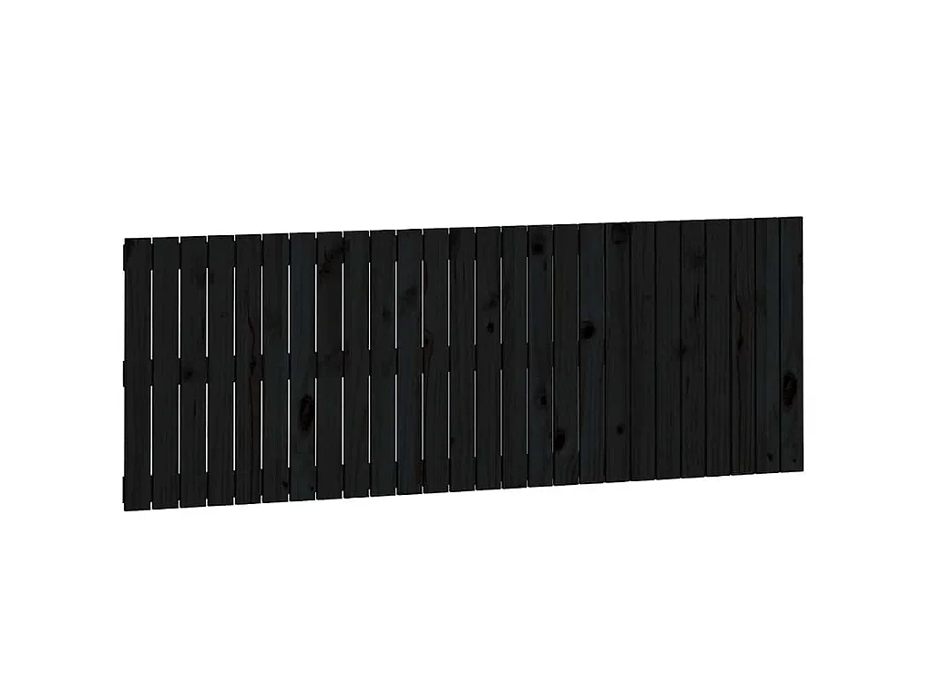 Wandhoofdbord 166x3x60 cm massief grenenhout zwart