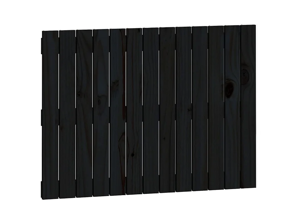 Wandhoofdbord 82,5x3x60 cm massief grenenhout zwart