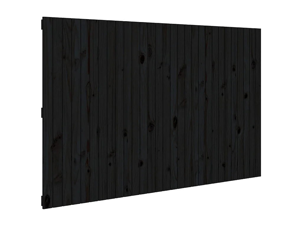 Wandhoofdbord 185x3x110 cm massief grenenhout zwart