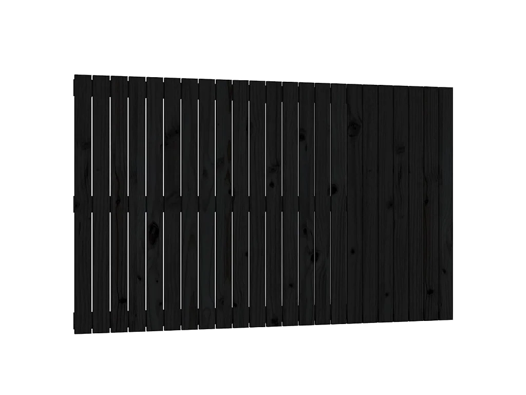 Wandhoofdbord 147x3x90 cm massief grenenhout zwart