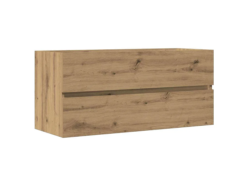 Wastafelkast 100×38,5×45 cm bewerkt hout artisanaal eikenkleur