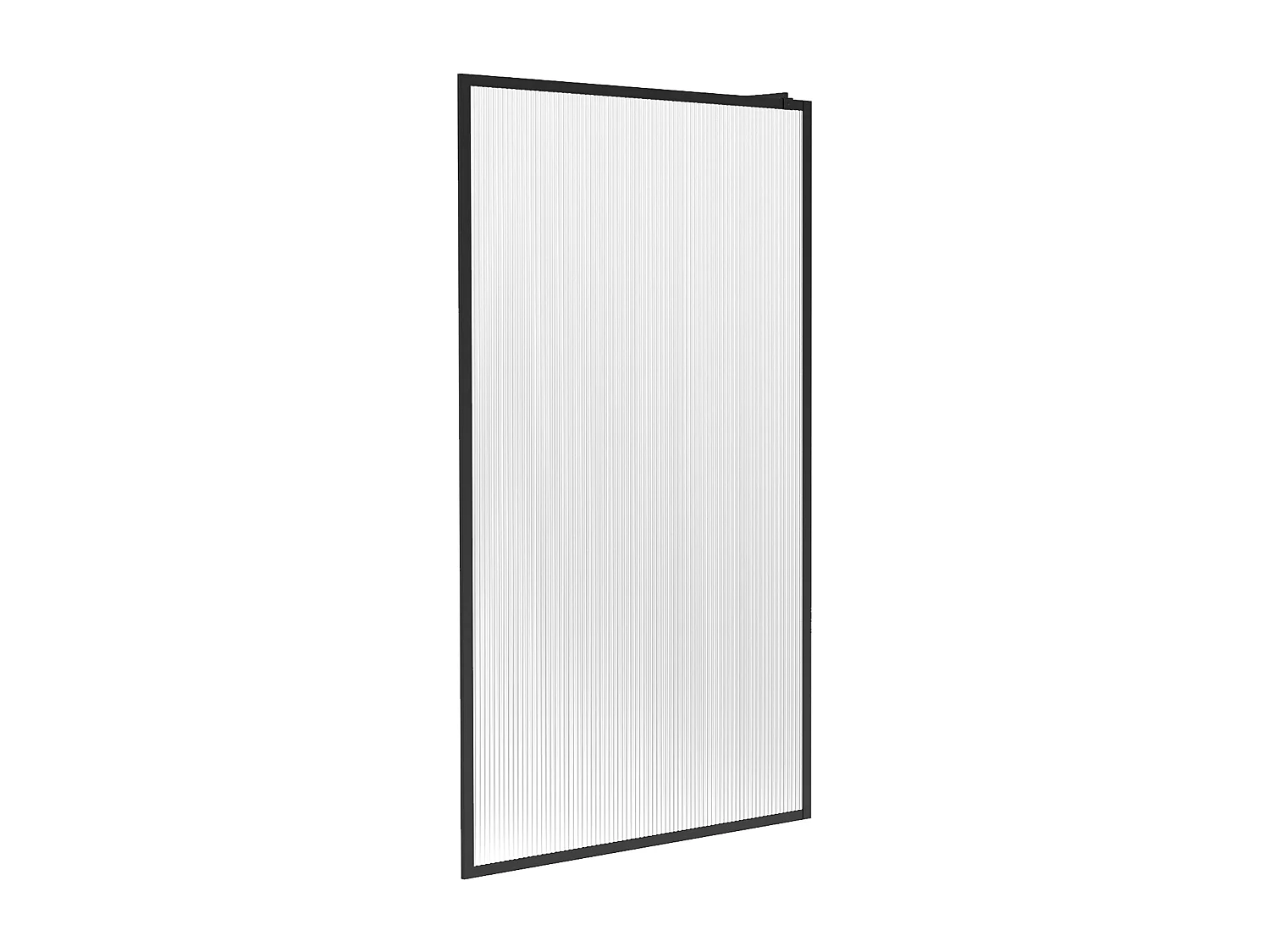 Wand voor inloopdouche met structuurglas – 120×200 cm, zwart mat – VIRANA – Koop nu online