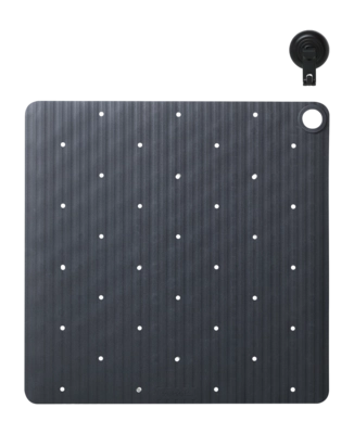 Sealskin Ribb Antislip Douchemat Antraciet Inclusief Zwarte Haak Met Zuignap 55 x 55 cm