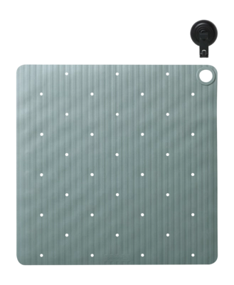 Sealskin Ribb Antislip Douchemat Groen Inclusief Zwarte Haak Met Zuignap 55 x 55 cm