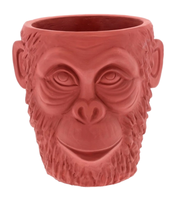 Villa Collection Calbe Gorilla Bloempot Red Brown Cement 22 x 22 cm