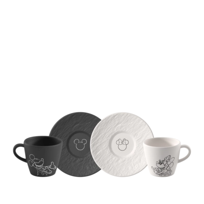 Villeroy & Boch Manufacture Rock Mickey Mouse Espressokop Met Schotel Multi 60ml (4-delig)