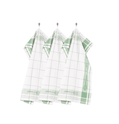 Tiseco Home Studio Pharao Utensils Keukendoek Smoke Green (Set van 3) - 50 x 70 cm