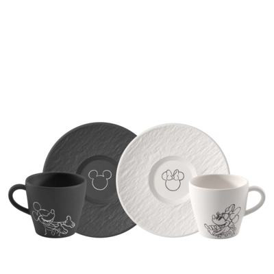 Villeroy & Boch Manufacture Rock Mickey Mouse Koffiekop Met Schotel Multi 160ml (4-delig)