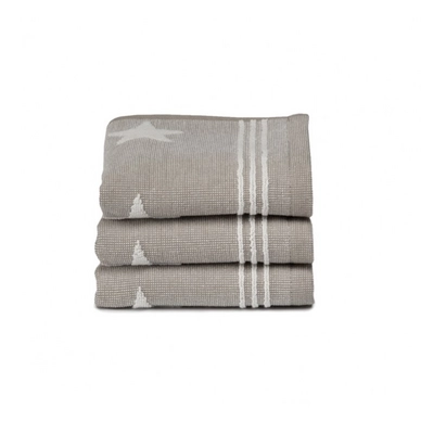Seahorse Stardust Gastendoek Taupe (set van 3)