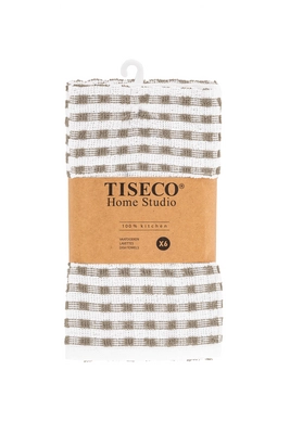 Tiseco Home Studio Oman Vaatdoek Taupe (Set van 6) - 32 x 35 cm