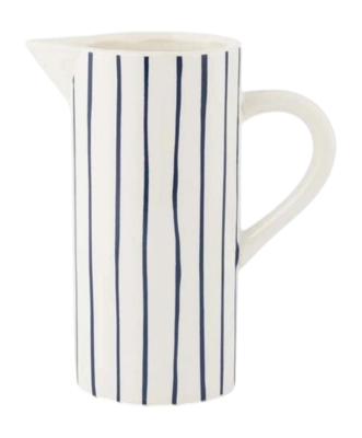 vtwonen Jug With Ear Ceramic Wide Stripes Waterkan 20,5 x 12,5 x 25 cm
