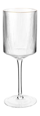 vtwonen Vtwonen Glass Wijnglas Clear with Gold Rim 400 ml (Set van 4)