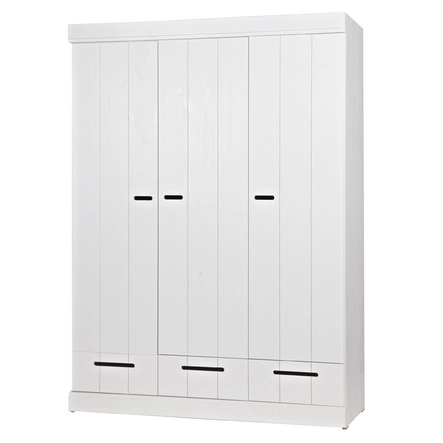 WOOOD Connect Kledingkast H 195 x B 140 x D 53 cm - Lades, Planken en Roede - Wit