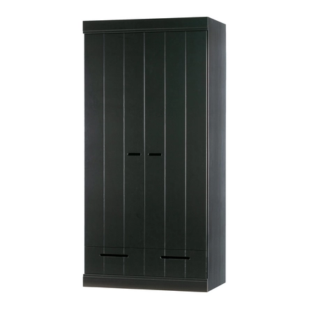 WOOOD Connect Kledingkast H 195 x B 94 x D 53 cm - Lades, Plank en Roede - Zwart