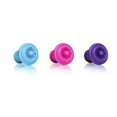 Vacu Vin Wine Stopper Flessluiting Blauw/Roze/Paars Set 6 Stuks